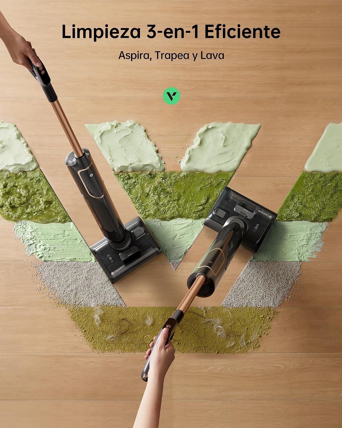 Vexilar X7 Aspiradora Fregadora sin Cable 20KPa,Aspiradora en Seco y Húmedo, Aspiradora Fregadora,Aspira y Friega,Autolimpieza, Autonomía 40Min,Diseño Reclinable de 180° para Polvo/Residuos/Partículas