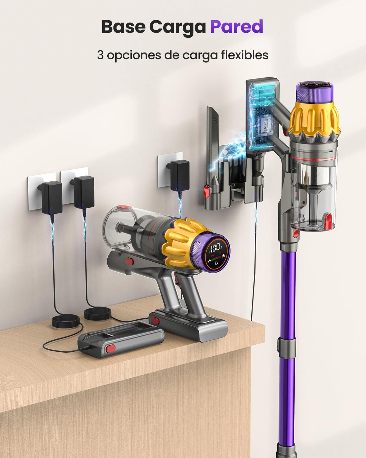 Aspiradora sin Cable para Pelo de Mascota,DyMona V17Max 2 Baterías 150Min Autonomía/58kPa/650W Succión Potente, Rodillo Antienredos, Autoportante, Ligero e Inalámbrico para Apartamento, Perros y Gatos
