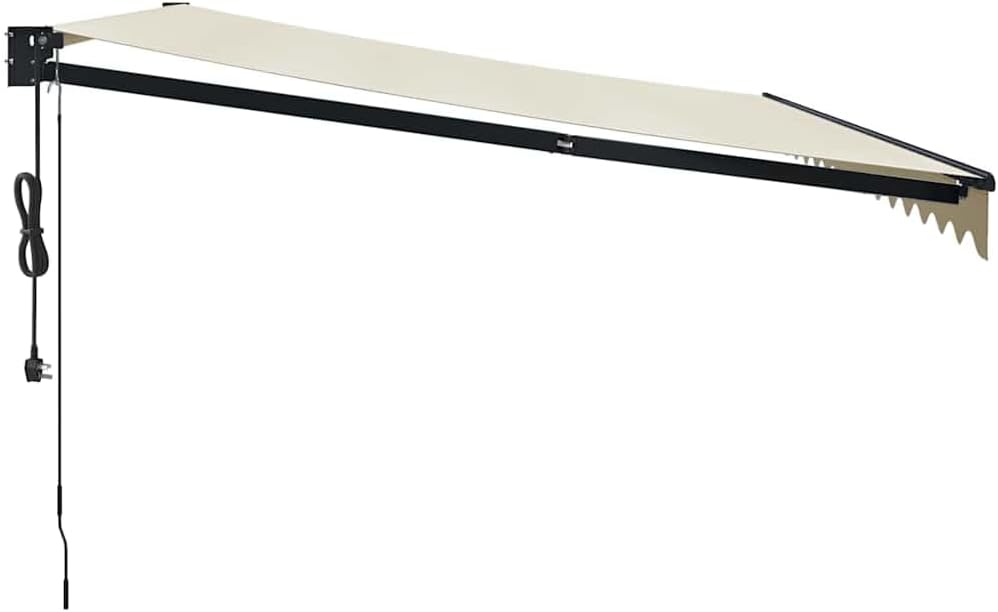 Brokky Toldo Motorizado 4X 3 m Toldo Articulado Eléctrico con Mando a Distancia para Terraza, Jardín-Crema-4 x 3 m-Marco Antracita