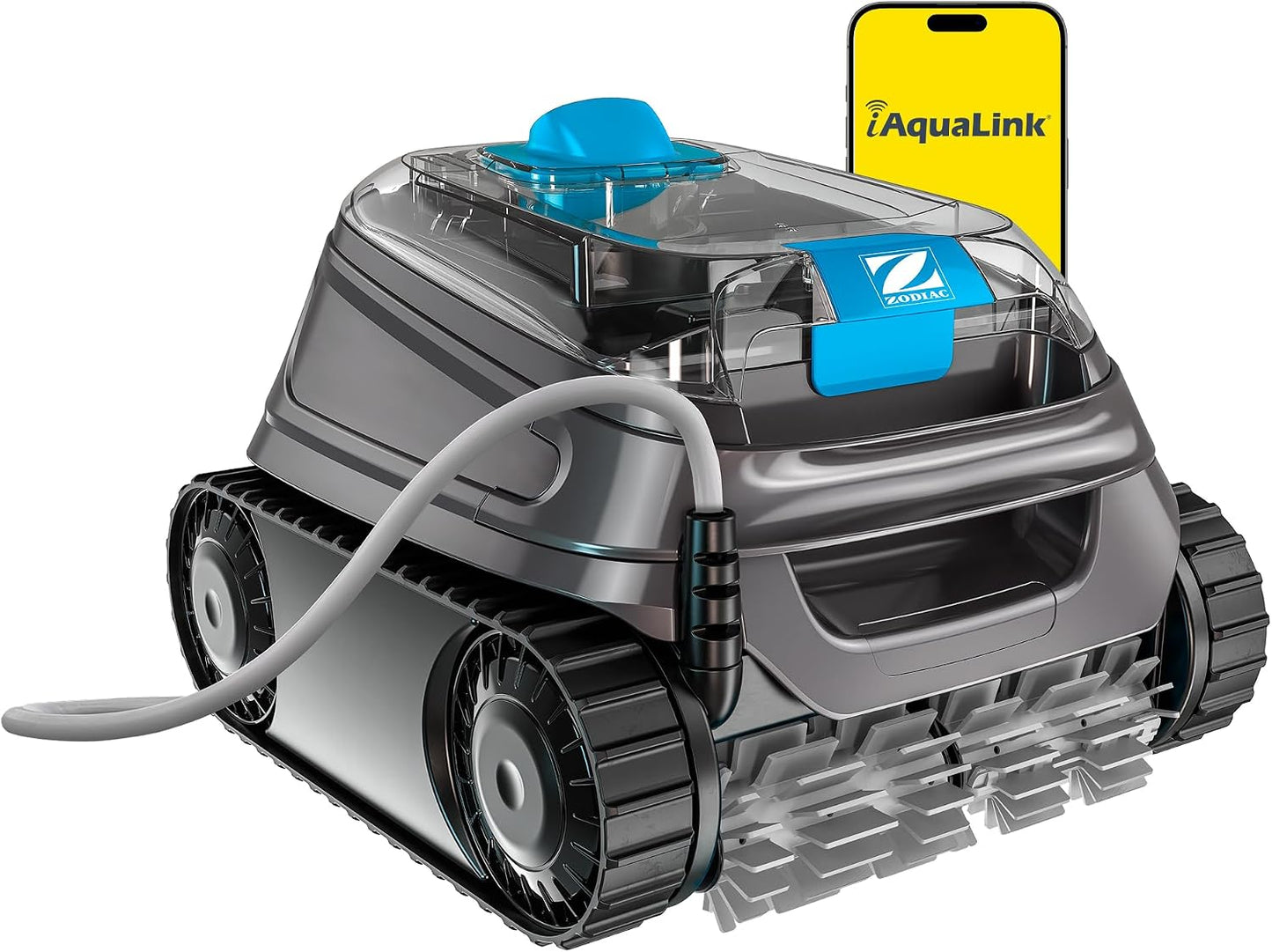 Zodiac CNX 30 iQ - Robot limpiafondos automatico con cable Piscina hasta 12x6m, Limpia Fondo, Paredes y Linea Flotación. Control vía App, Tecnología ciclónica - Incluye Cable de 18m y Doble filtración