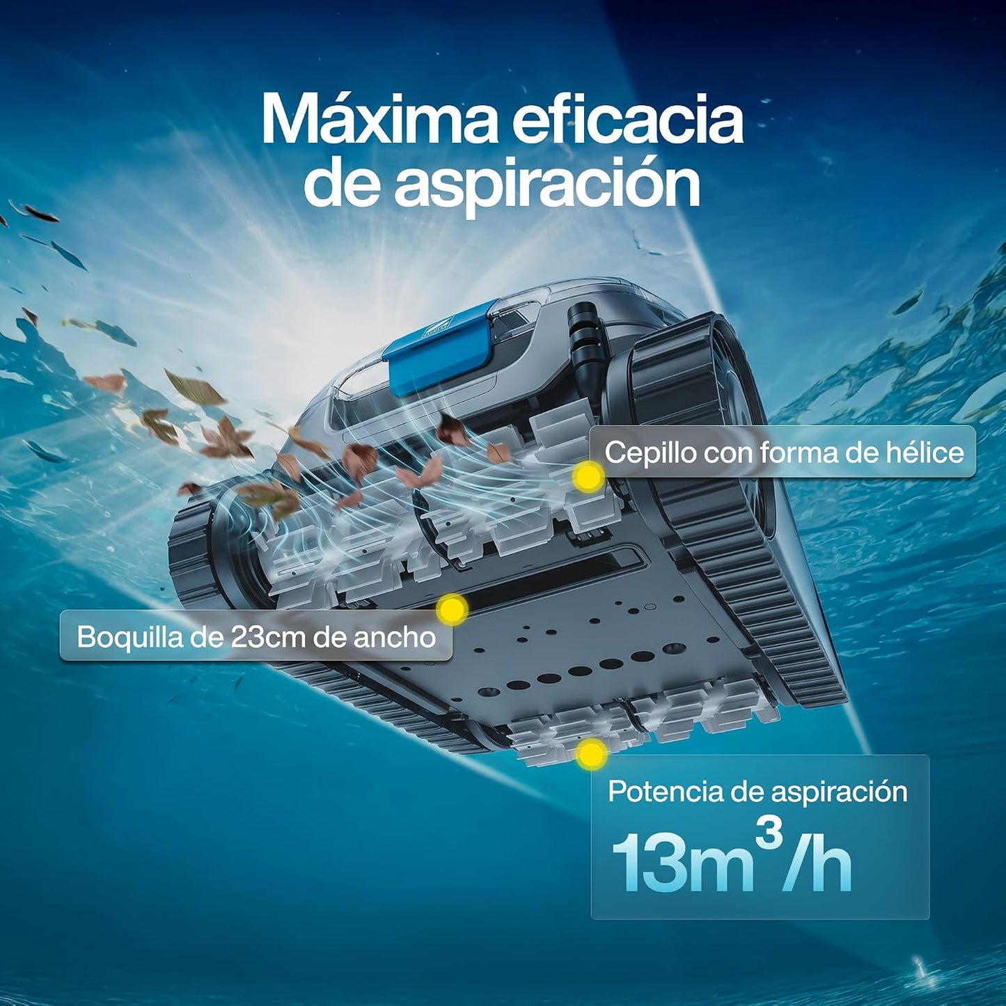 Zodiac CNX 30 iQ - Robot limpiafondos automatico con cable Piscina hasta 12x6m, Limpia Fondo, Paredes y Linea Flotación. Control vía App, Tecnología ciclónica - Incluye Cable de 18m y Doble filtración
