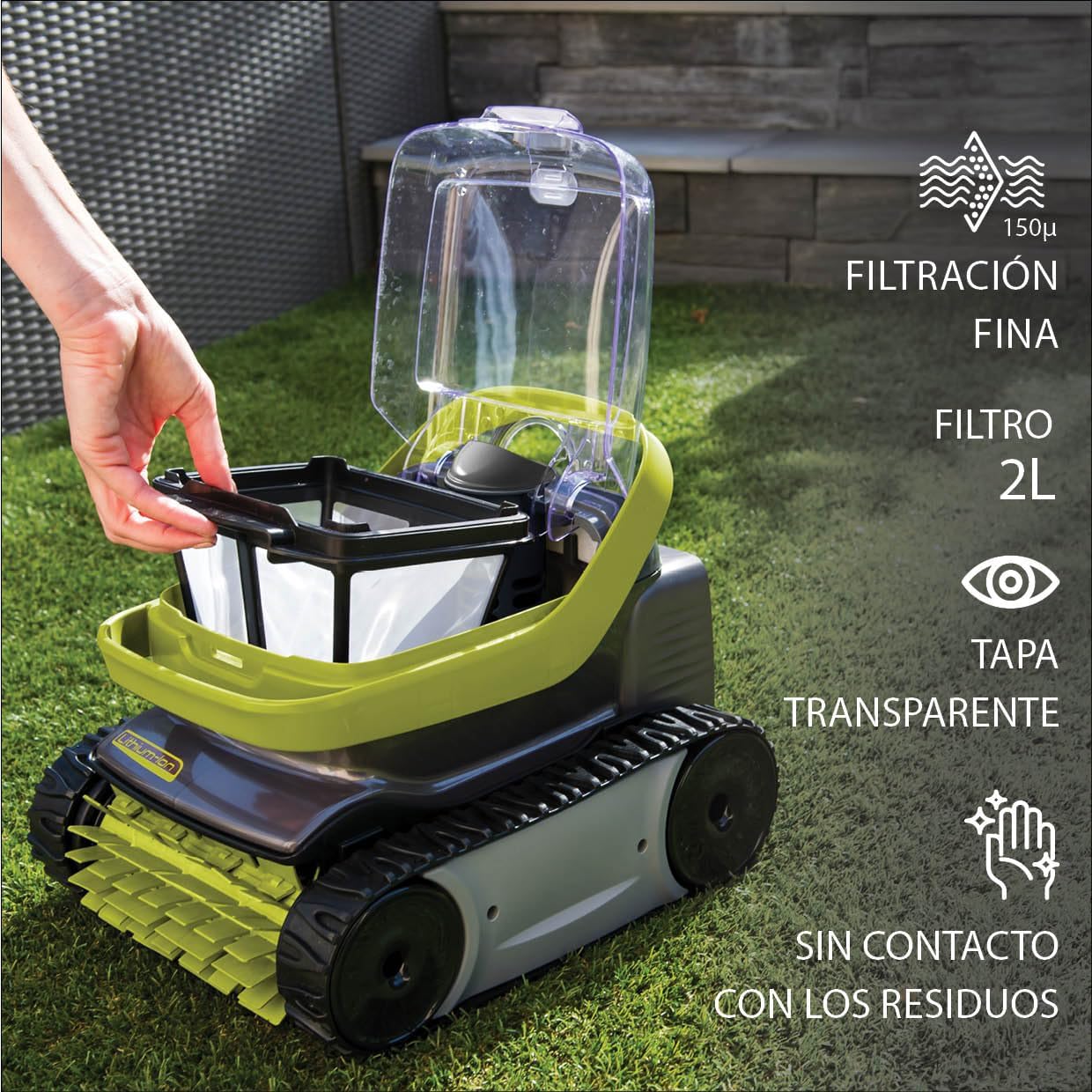 Zodiac Limpiafondos Piscina Pixel OP 3220-Batería para Robot de Piscina, Limpia el Suelo y Las Paredes de Piscinas de hasta 8 x 4 m. Batería de Litio, Ciclo de 2 Horas, filtración Fina.