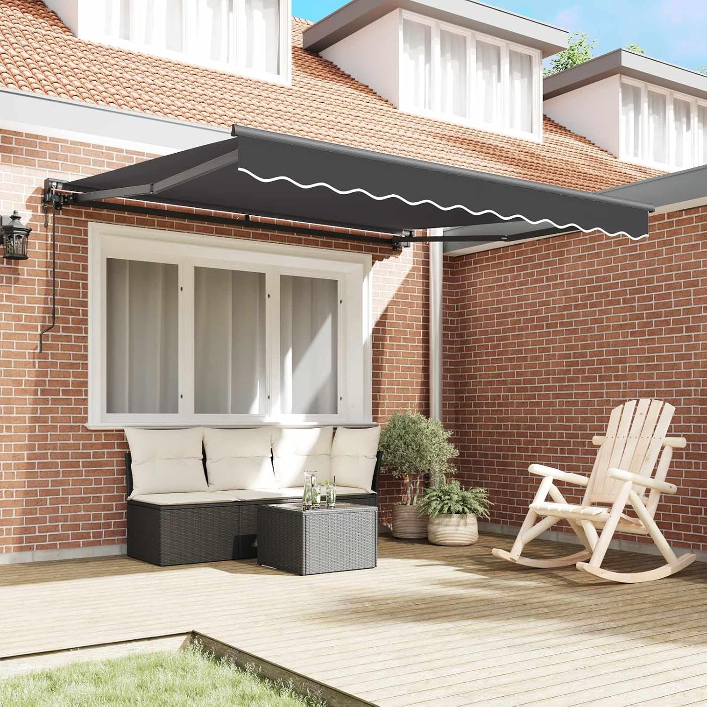 Toldo Motorizado 3 x 2,5 m, Toldo Eléctrico con Manivela, Toldo Articulado Eléctrico con Mando a Distancia, Toldos Exterior Terraza 3 x 2,5 m