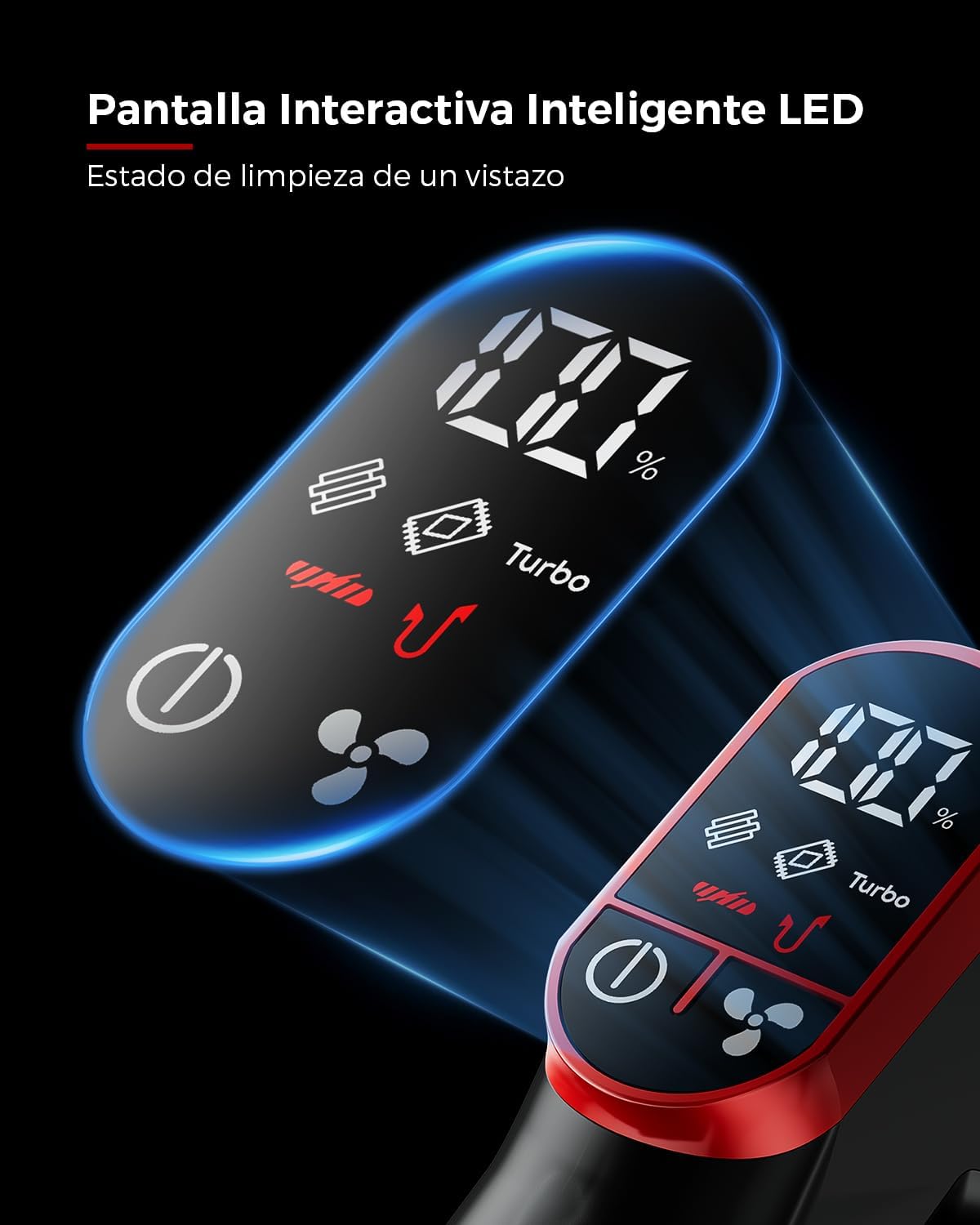 VACTechPro 55000Pa/600W/70Min Aspiradora sin Cable, 1.6L Escoba Aspirador sin Cable con Filtración de 8 Capas, Súper Silencioso Aspirador Vertical con Cepillo Antienredos, Aspiradora, Rojo Oscuro