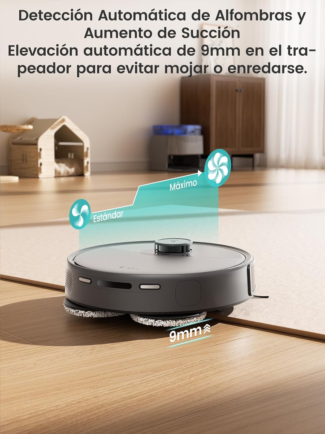 LEFANT M3 Max Robot Aspirador y Fregasuelos, Todo-en-Uno 20000 Pa, 210min, Auto-Lavado/Secado Mopa, Auto-Vaciado 3,2L, dToF Navegación Láser, Evita Obstáculos, WiFi/Alexa/App/i Watch, 2.4G & 5GHz WiFi