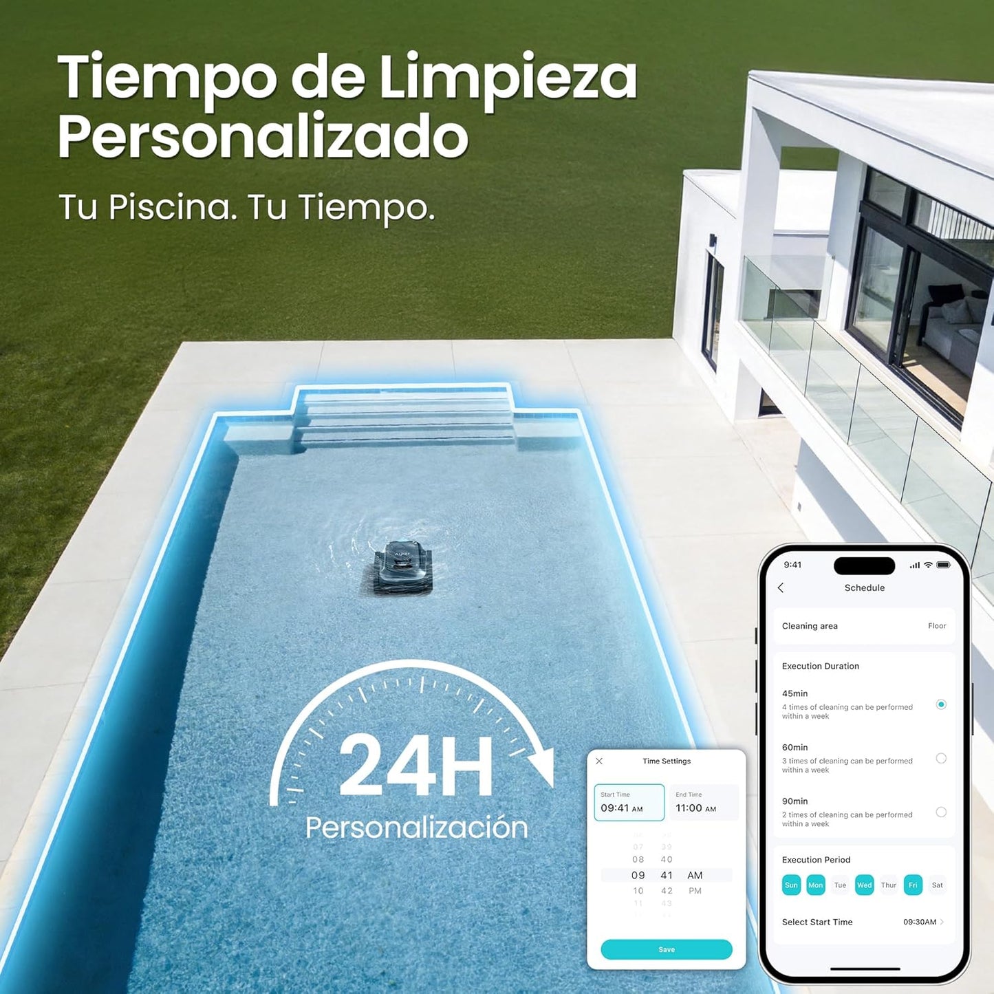 (2026 Upgrade) AIPER Scuba S1 Robot Piscina Limpiafondos y Paredes, Aspirador Piscinas Fondos con Batería Mejorada 270 min, Navegación Smart de Alta Precisión, Filtración Ultrafina + App y OTA